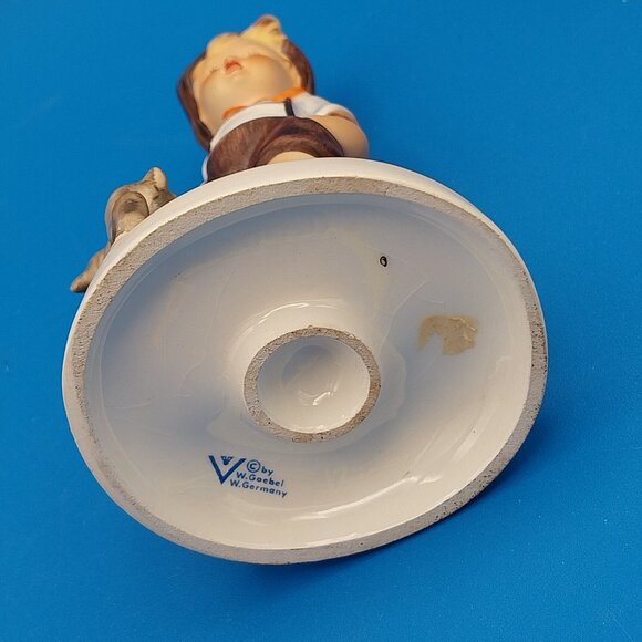 Hummel Sculpture of Child with Goats - Brown, Cream, and Red - Picture 7 of 7